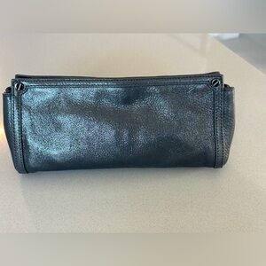 Ray metallic leather Tory Burch clutch